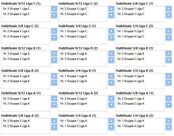 Halbfinals in Ligen
