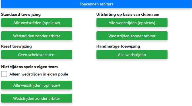 Indelen scheidsrechters | Tools 