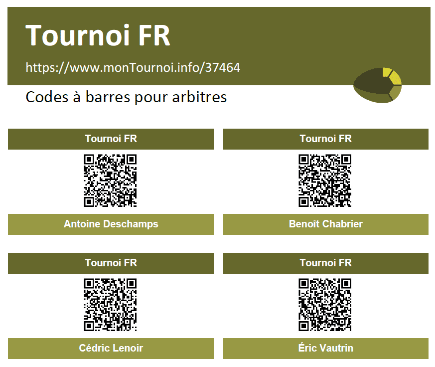 Saisie du résultat via QR code de l'arbitre
